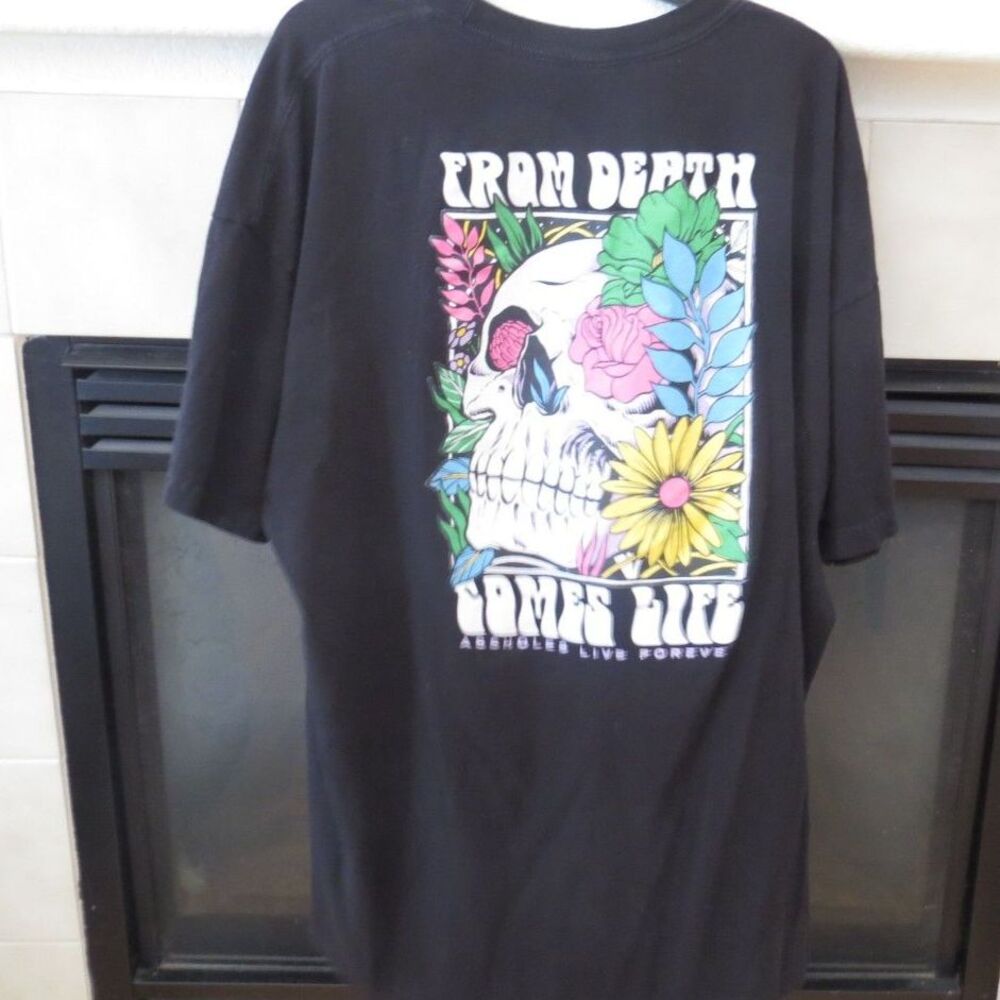Assholes Live Forever From Death Comes Life Skull T Black Cotton 3XL EUC ALF - Picture 4 of 7